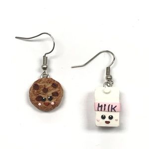 Milk and Cookie Polymer Clay Earrings